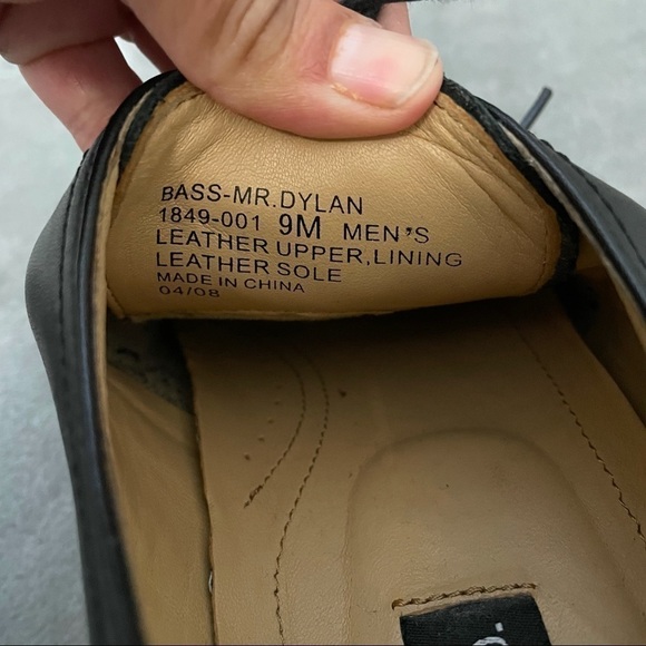 Bass & Co Mr Dylan Black Leather Formal Wigtip Lace Up Oxford Loafer Size 9M - Picture 13 of 13